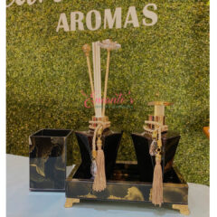 Kit Lavabo Ellegance Preto com Porta Escovas